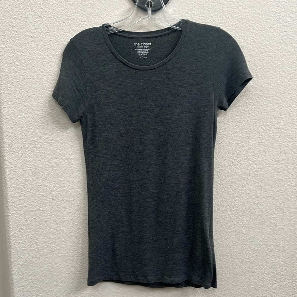 The closet by Sharon Segal (of Fred Segal I believe) charcoal fitted t shirt.